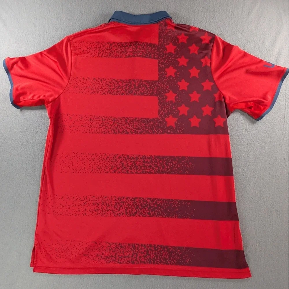 Adidas Mens 2016 Olympic Ryder Cup Team USA Golf‎ Polo Shirt XL Red AF1612